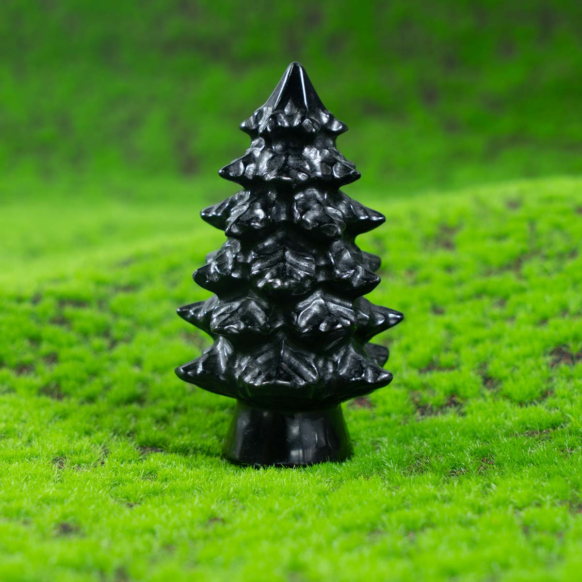 Árbol de Navidad de obsidiana negra de 3,5 pulgadas a granel