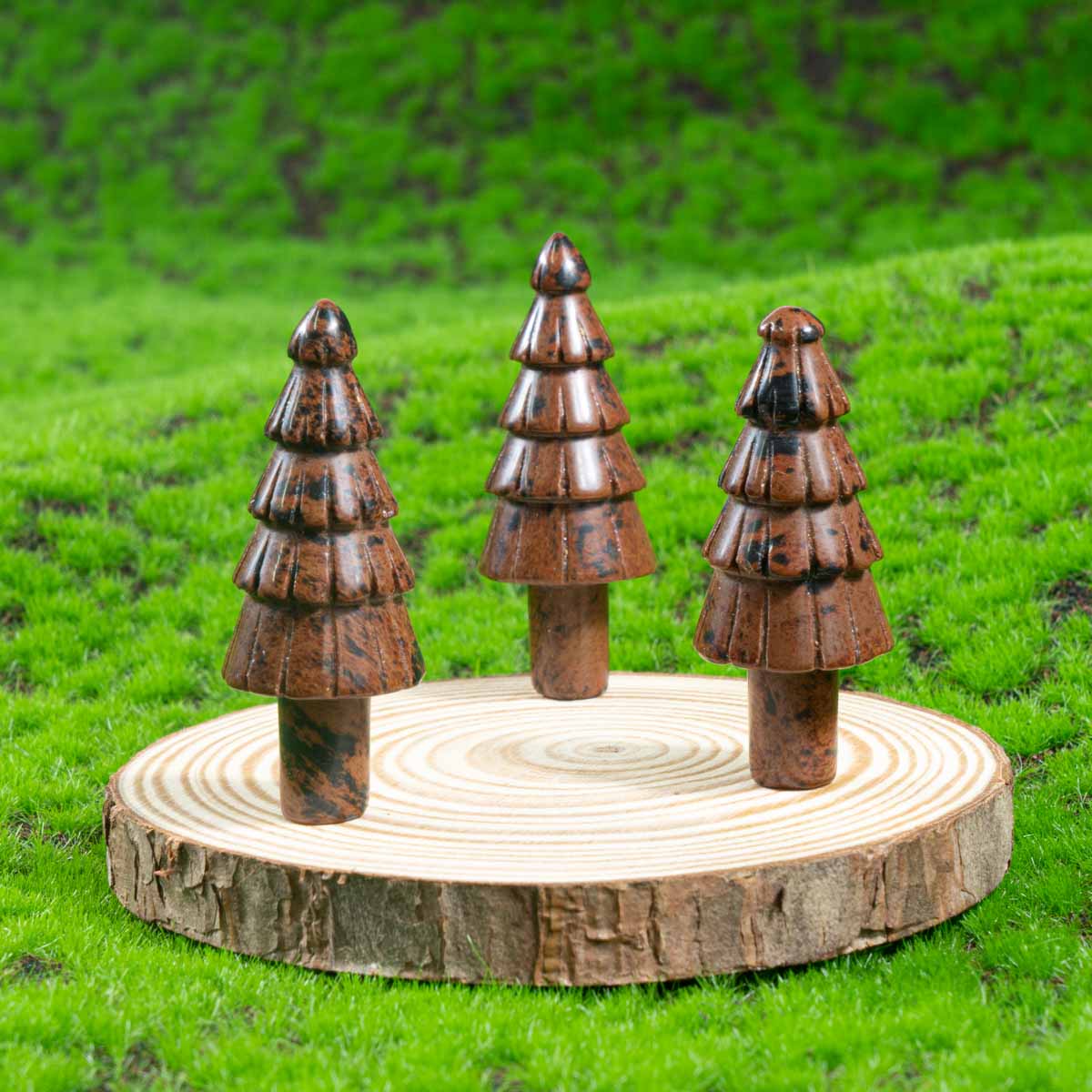 Árbol de Navidad de obsidiana roja de 2 pulgadas a granel