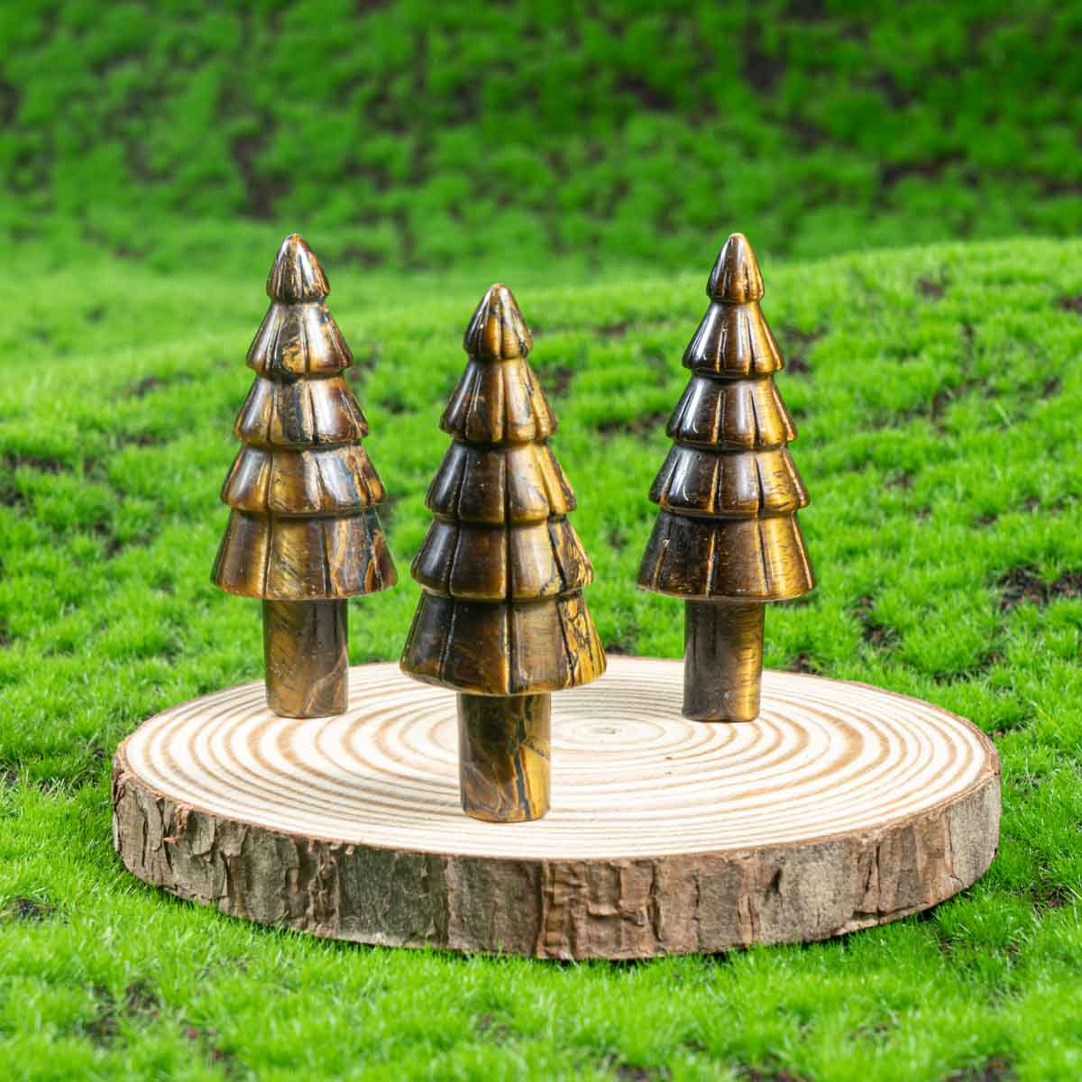 2-Inch Tiger Eye Stone Christmas Tree In Bulk