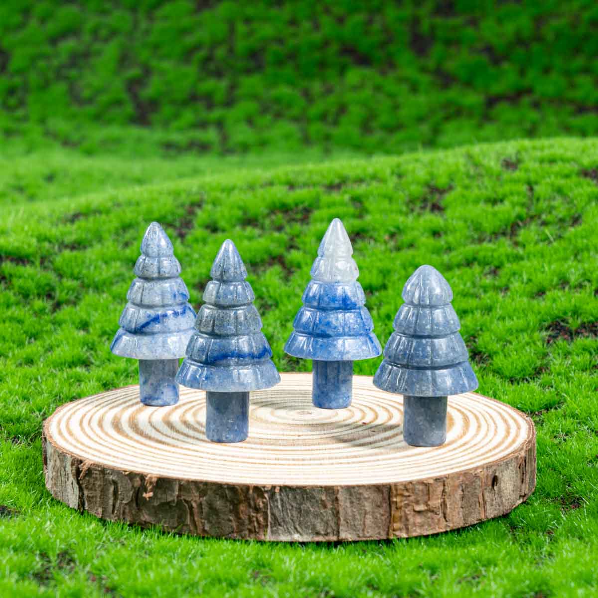 1-Inch Blue Aventurine Christmas Tree In Bulk