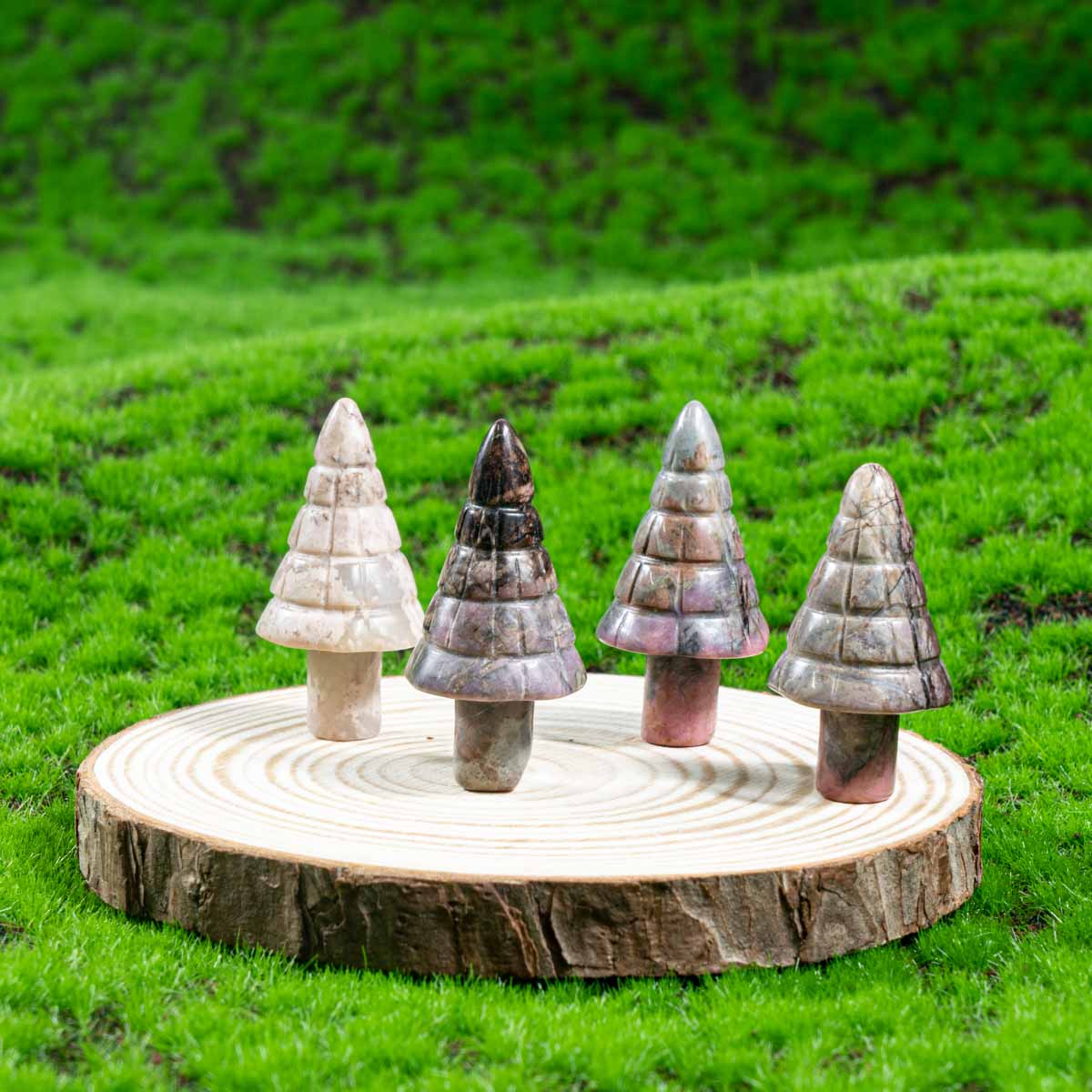 1-Inch Rhodonite Christmas Tree In Bulk