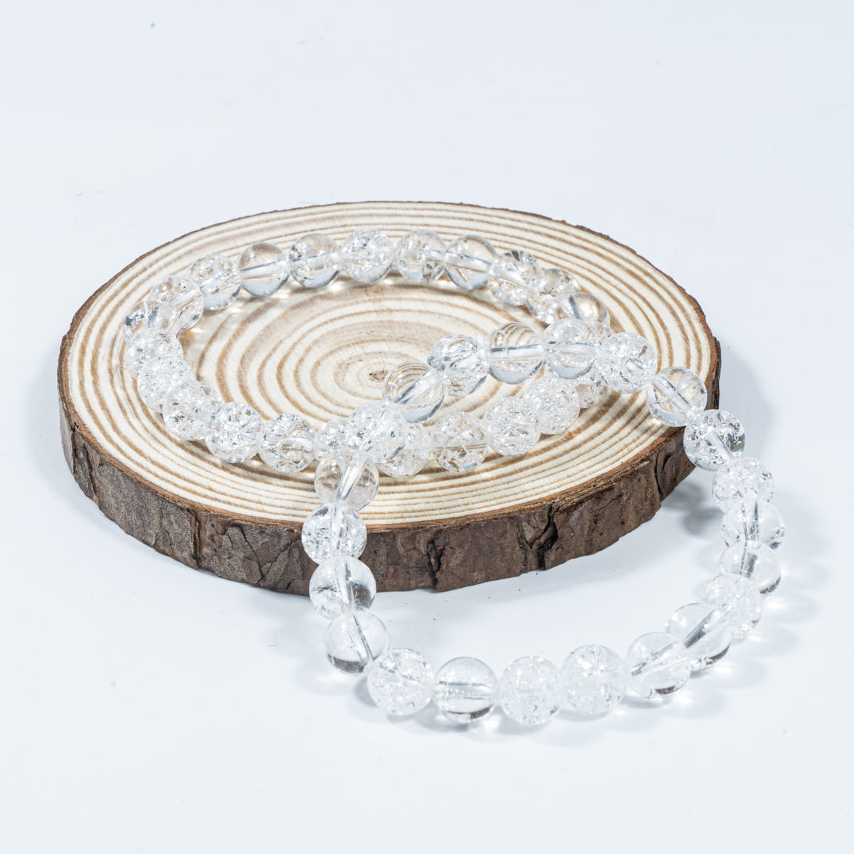 Pulsera de cuarzo craquelado natural de 8 mm al por mayor