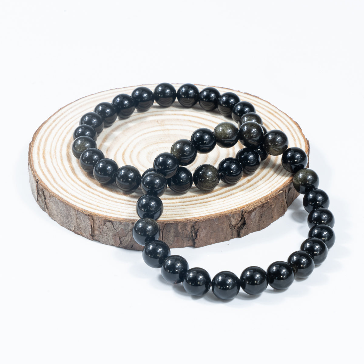 8mm/12mm natürliches goldenes Obsidian-Armband im Großhandel