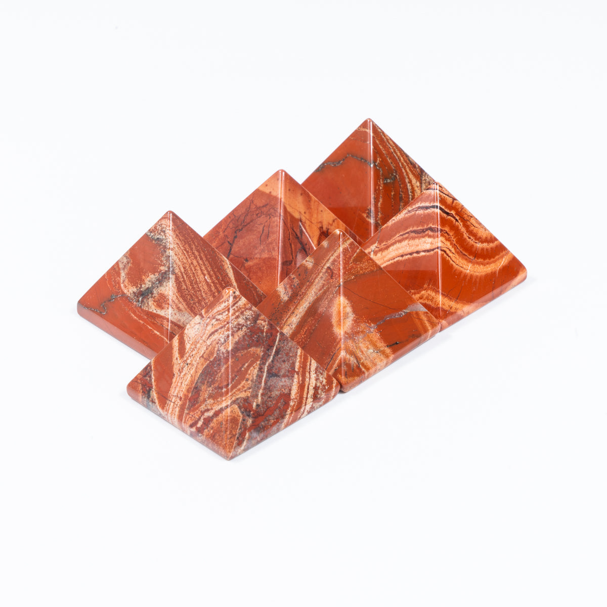Pirámide de jaspe rojo de 3 cm a granel