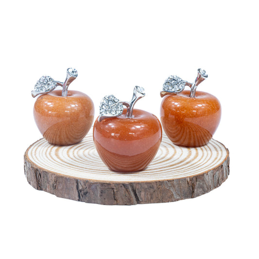 3 cm großer oranger Aventurin-Apfel in loser Schüttung