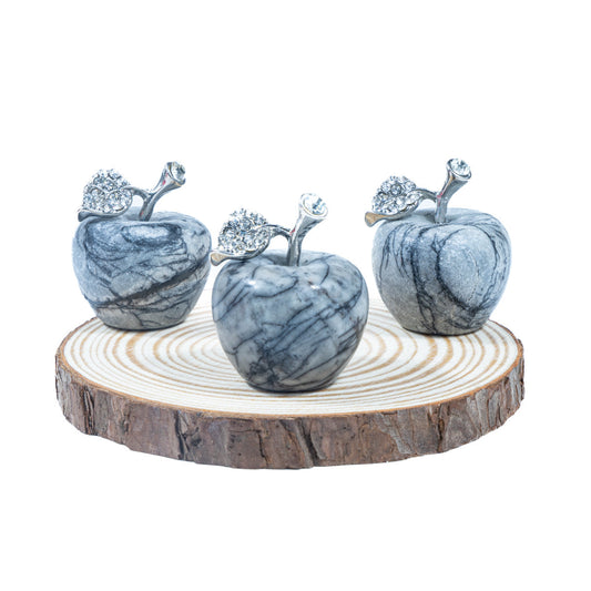 3 cm schwarzer Netzsteinapfel in loser Schüttung