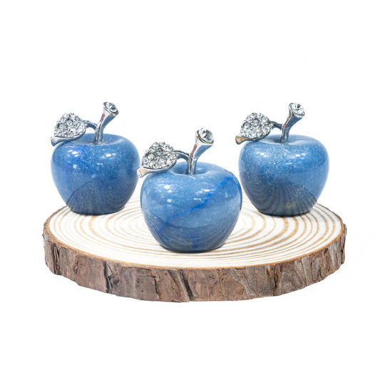 3 cm großer blauer Aventurin-Apfel in loser Schüttung