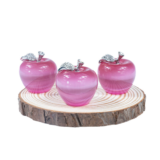 3cm Pink Cat Eye Stone Apple In Bulk