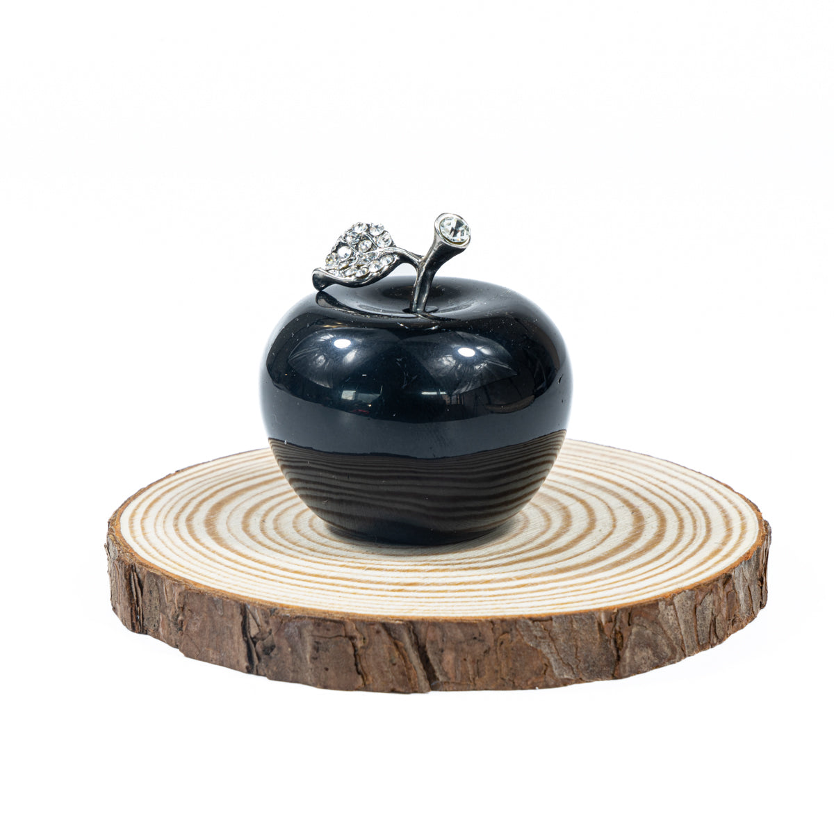 4 cm schwarzer Obsidian-Apfel in loser Schüttung