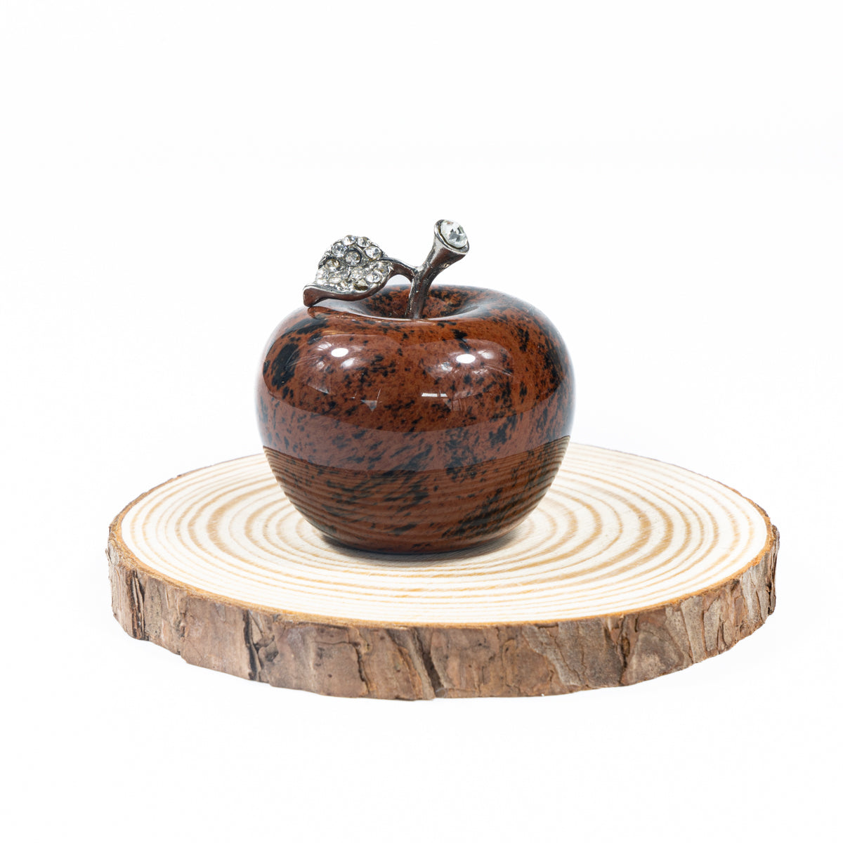 4 cm großer Apfel aus rotem Obsidian in loser Schüttung