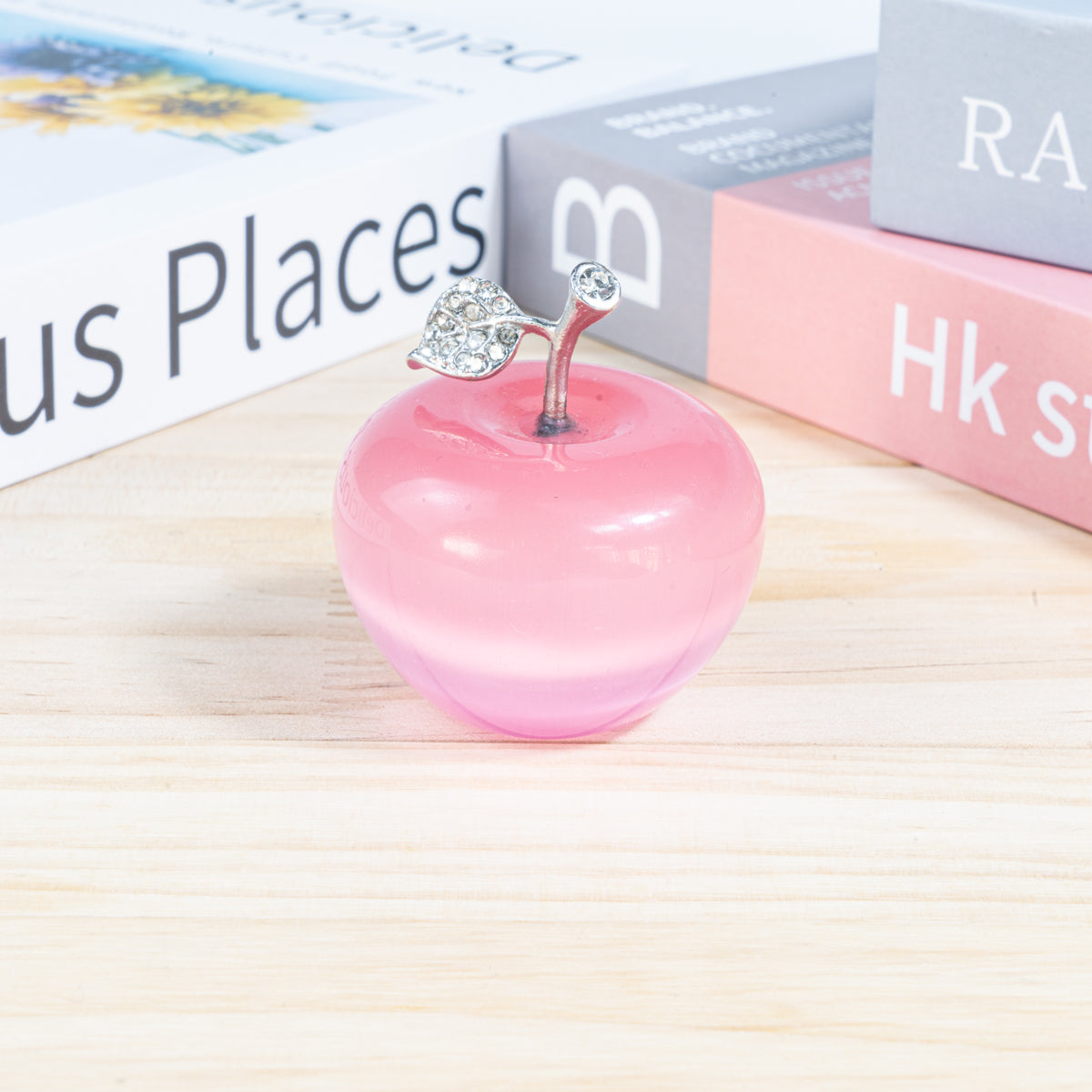 4cm Pink Cat Eye Stone Apple In Bulk