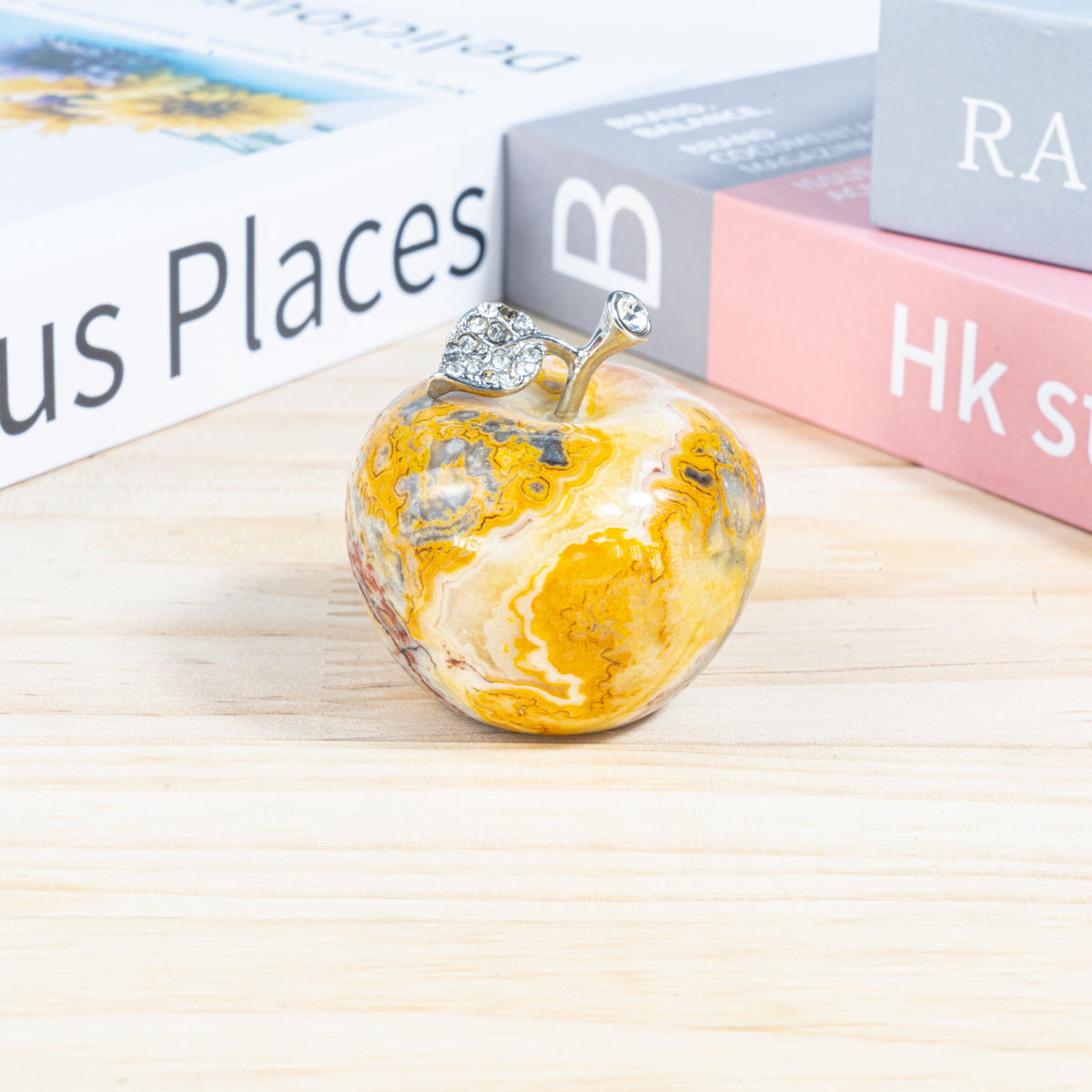 4 cm großer Crazy-Achat-Apfel in loser Schüttung