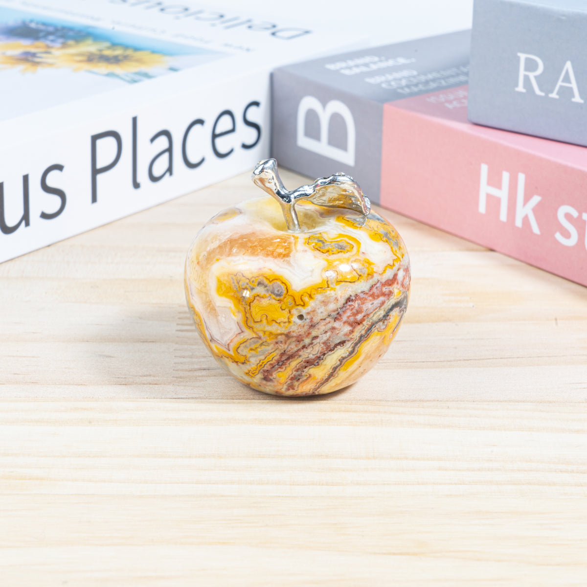 4 cm großer Crazy-Achat-Apfel in loser Schüttung