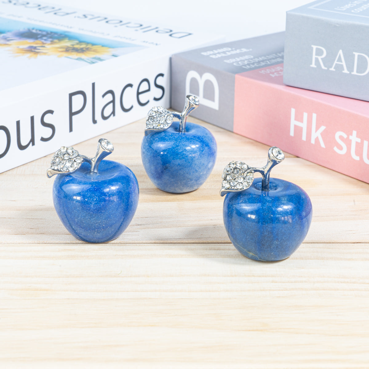 3 cm großer blauer Aventurin-Apfel in loser Schüttung