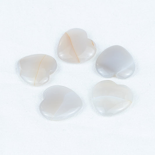 Escamas de corazón de ágata gris de 3 cm a granel