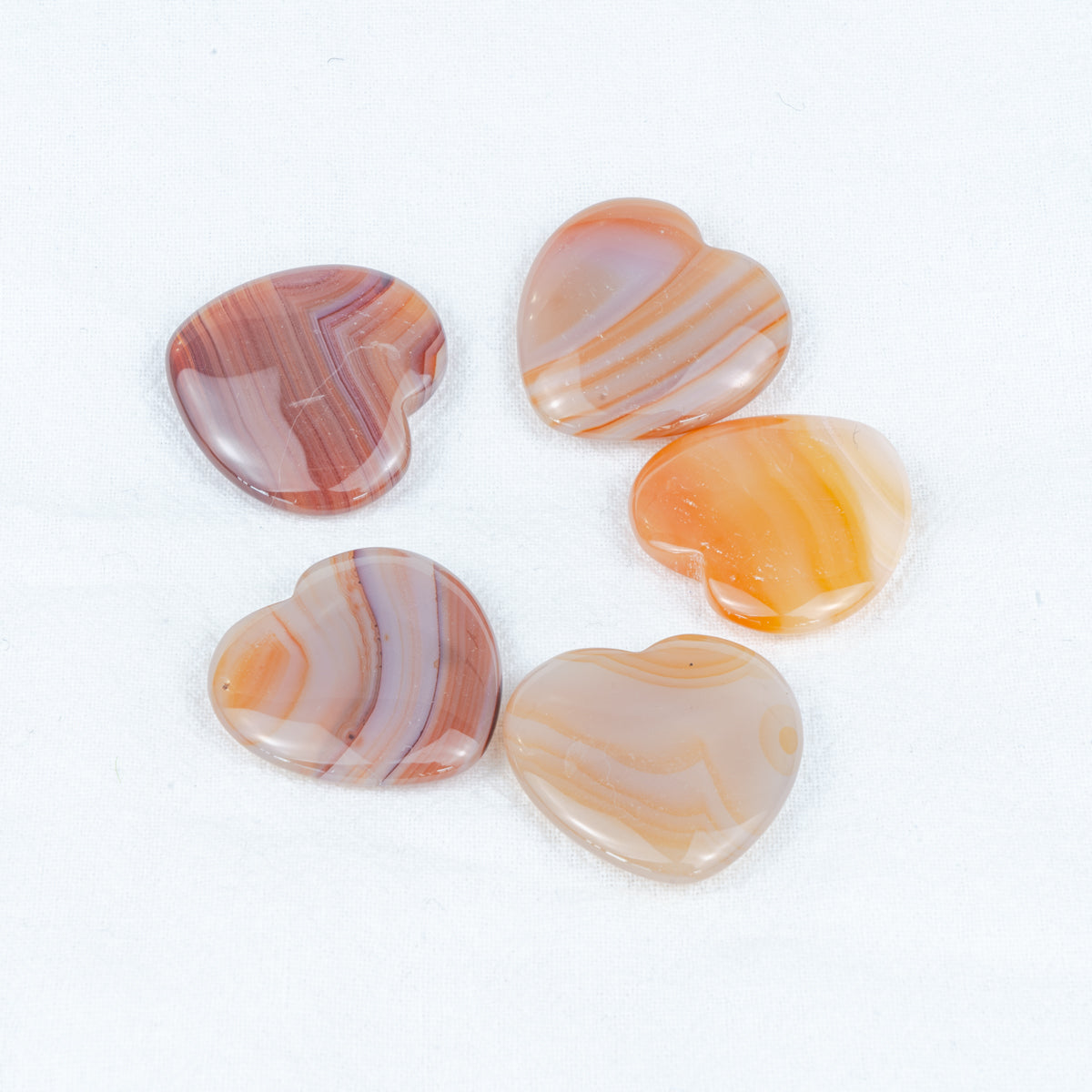 3 cm große Karneol-Herzflocken in loser Schüttung