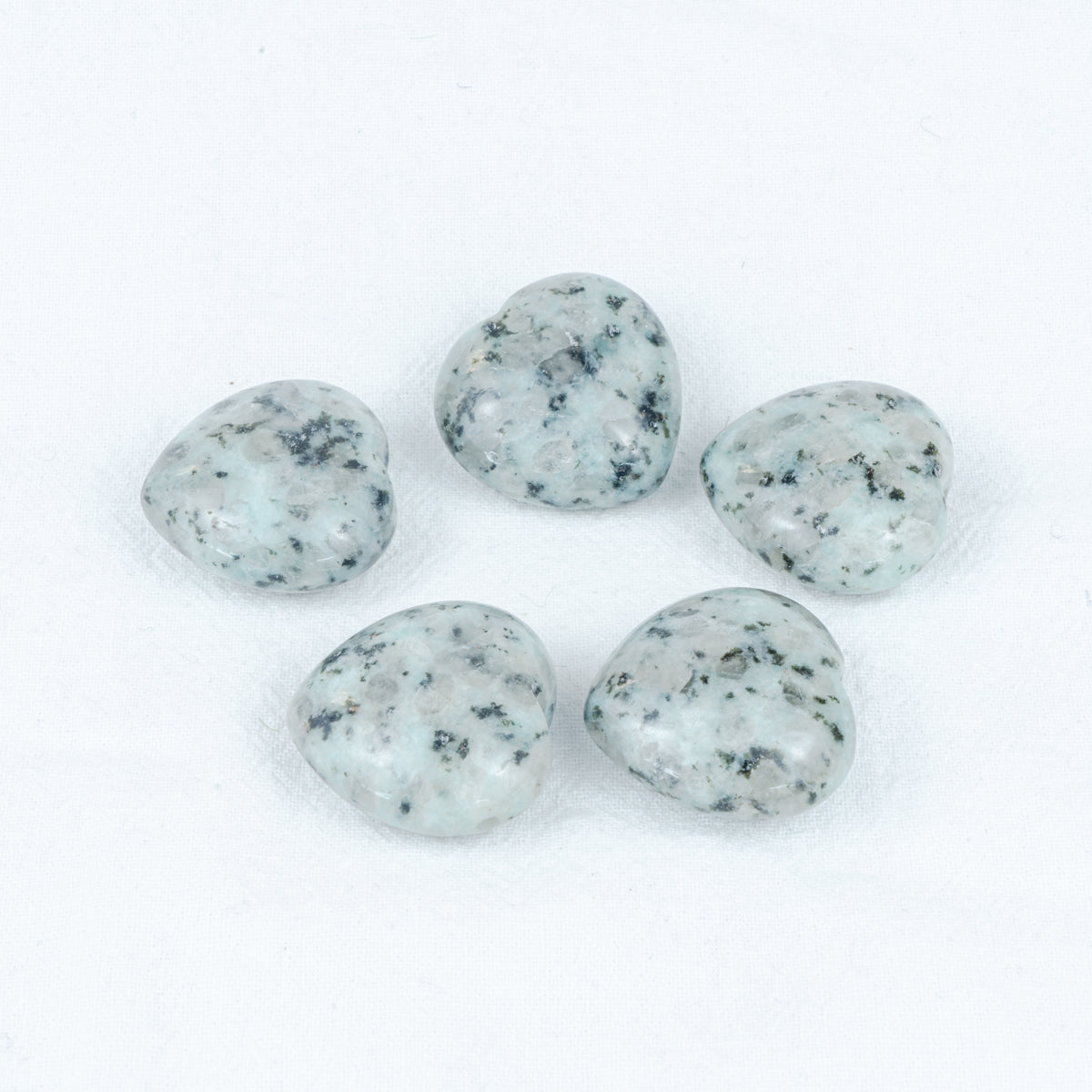 3 cm großes Kiwi-Jaspis-Herz in loser Schüttung