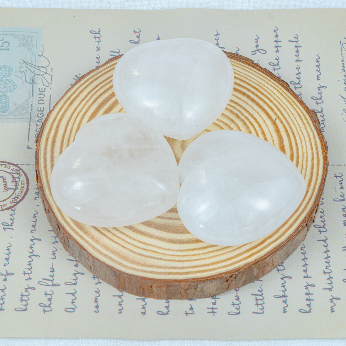 4cm Clear Quartz Heart In Bulk