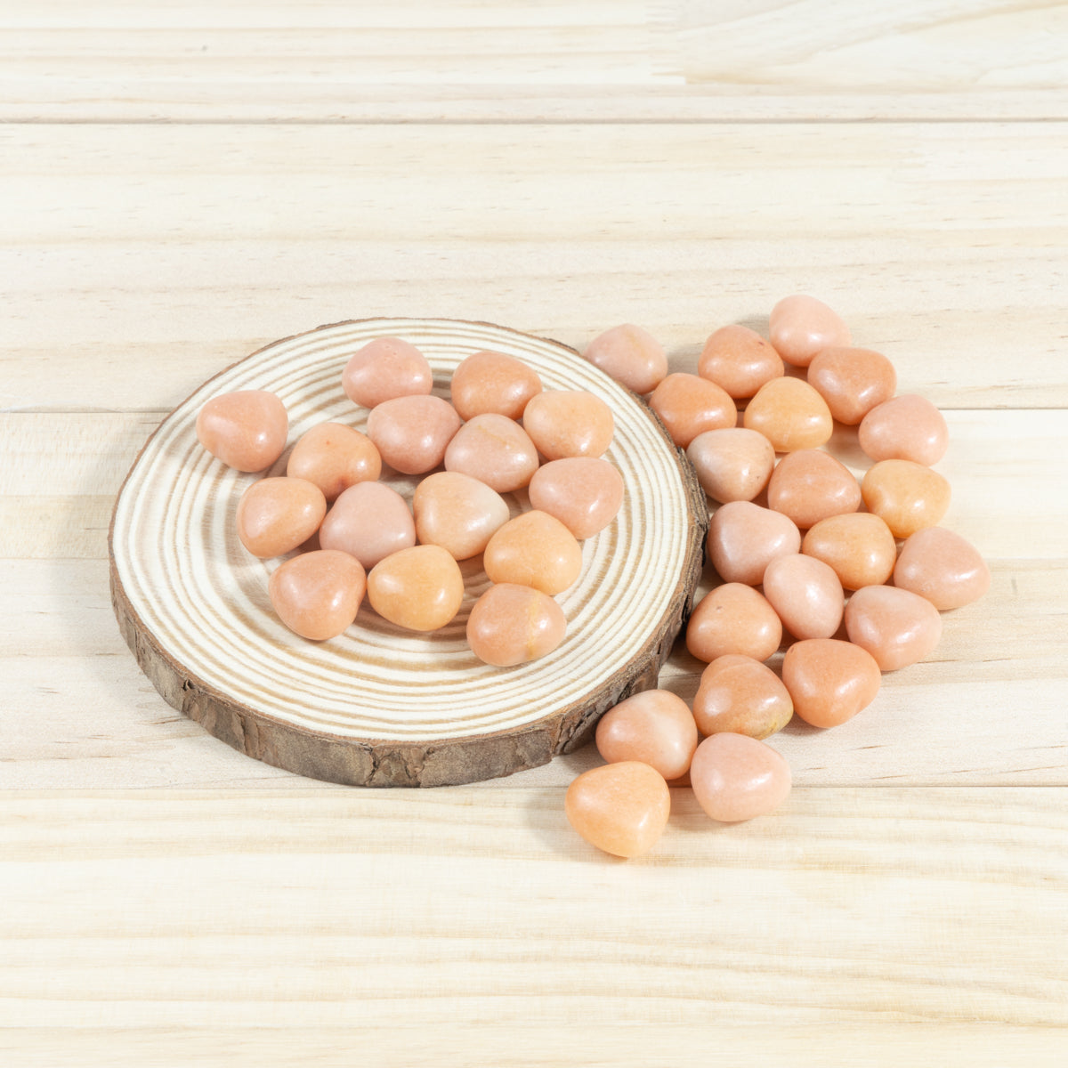 Mini-Herz aus orangefarbenem Aventurin in Großpackung