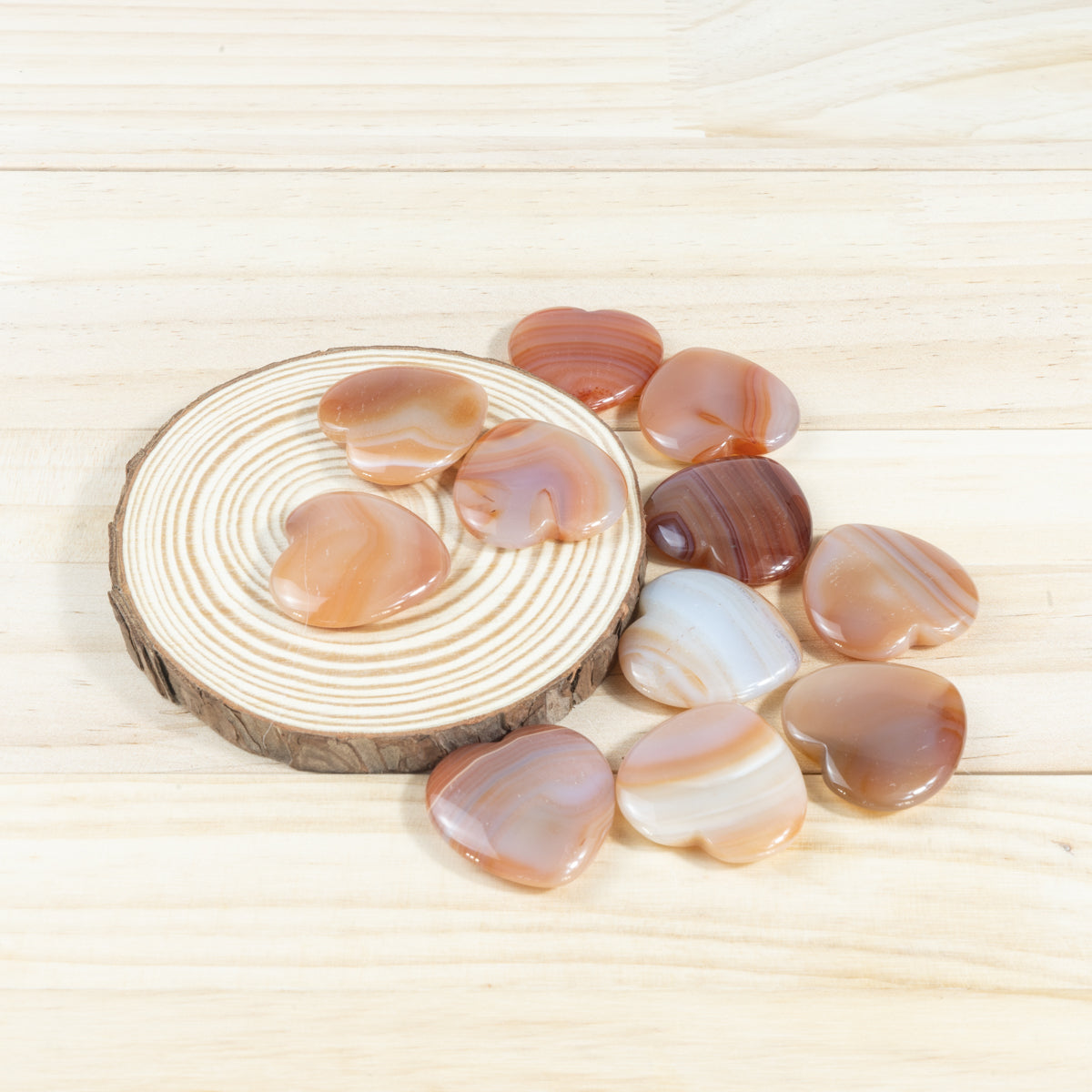 3 cm große Karneol-Herzflocken in loser Schüttung