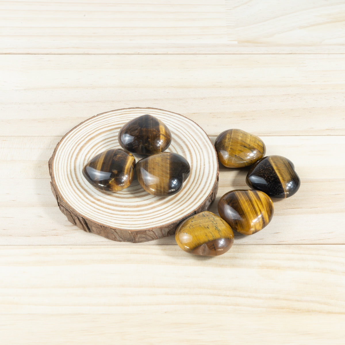 Corazón de piedra de ojo de tigre de 3 cm a granel