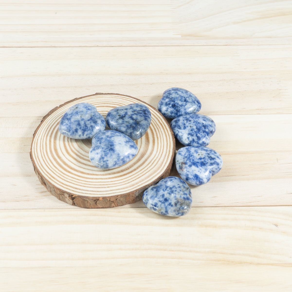 Corazón de piedra con manchas azules de 3 cm a granel