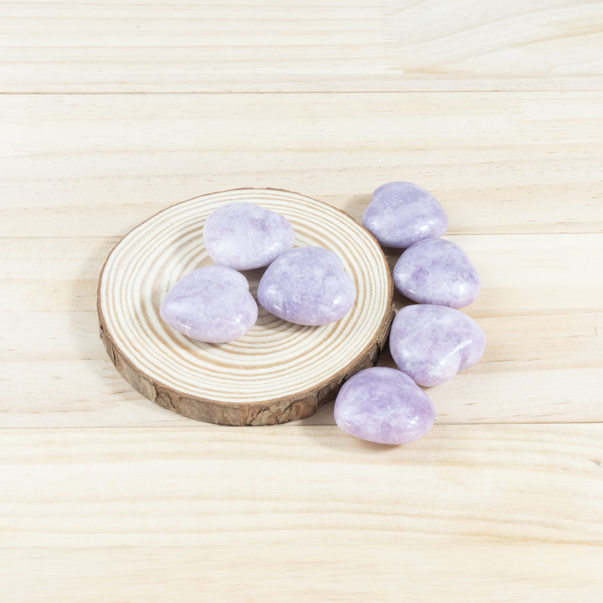 Corazón de lepidolita de 3 cm a granel