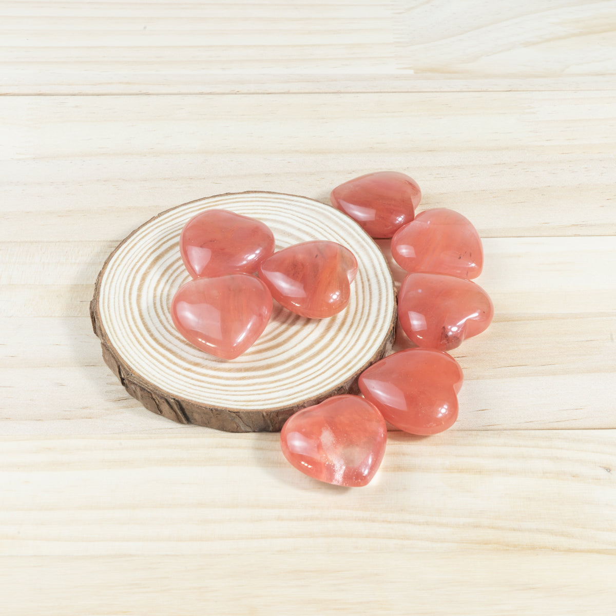 Corazón de cristal rojo derretido de 3 cm a granel