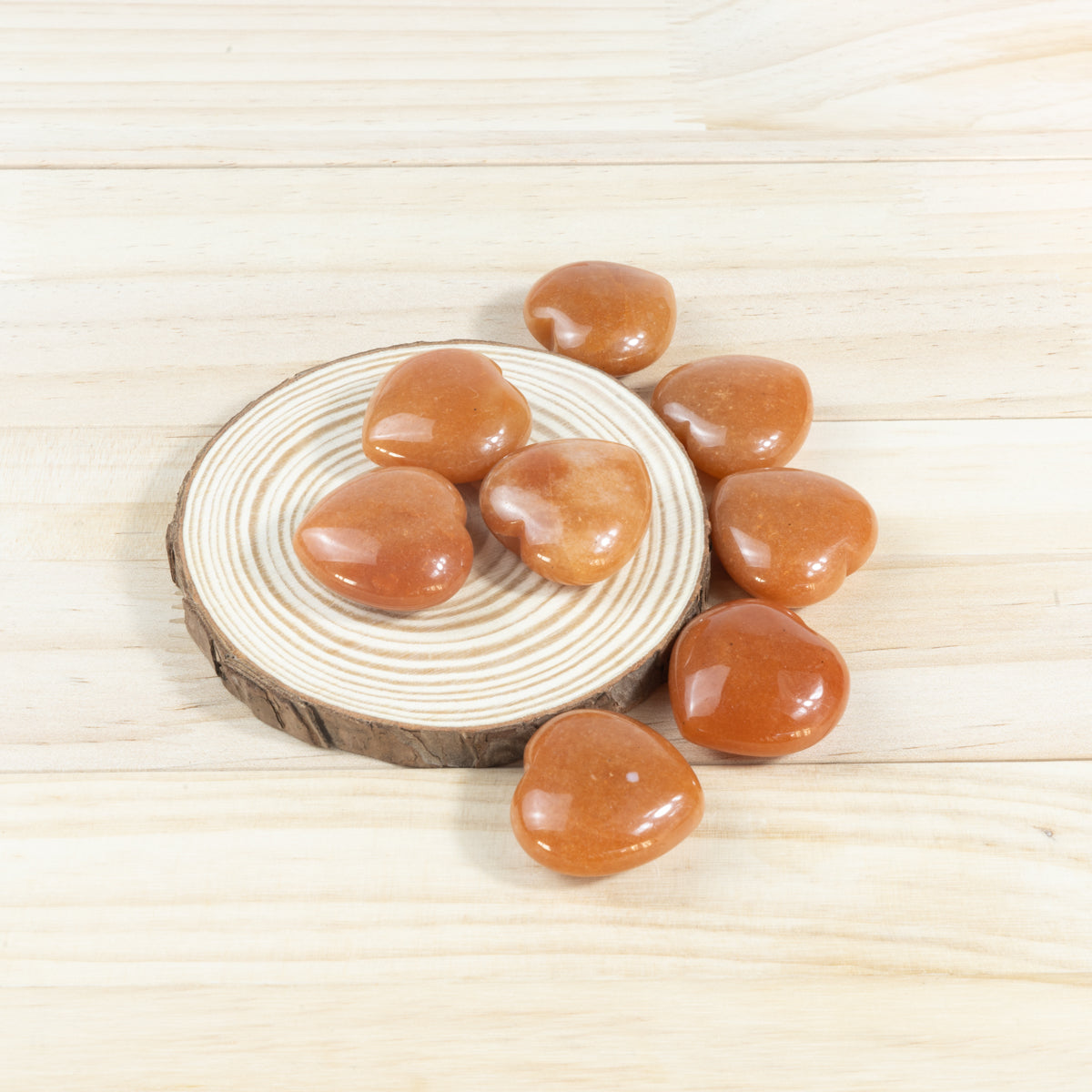 Corazón de aventurina naranja de 3 cm a granel