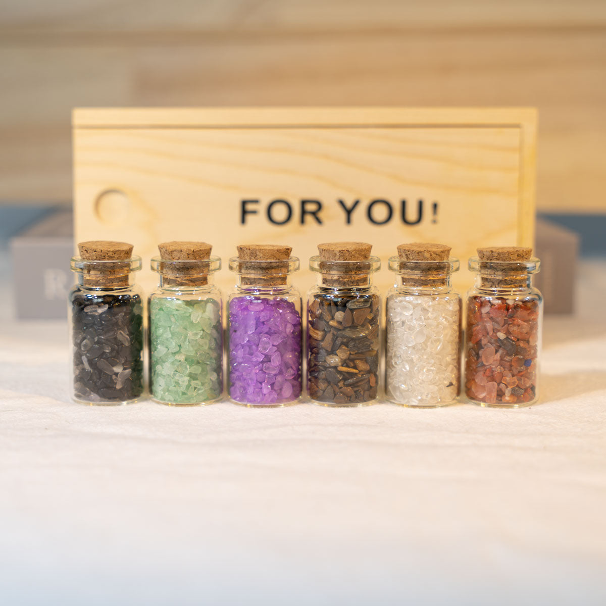 Caja de regalo de madera de seis botellas de chips a granel