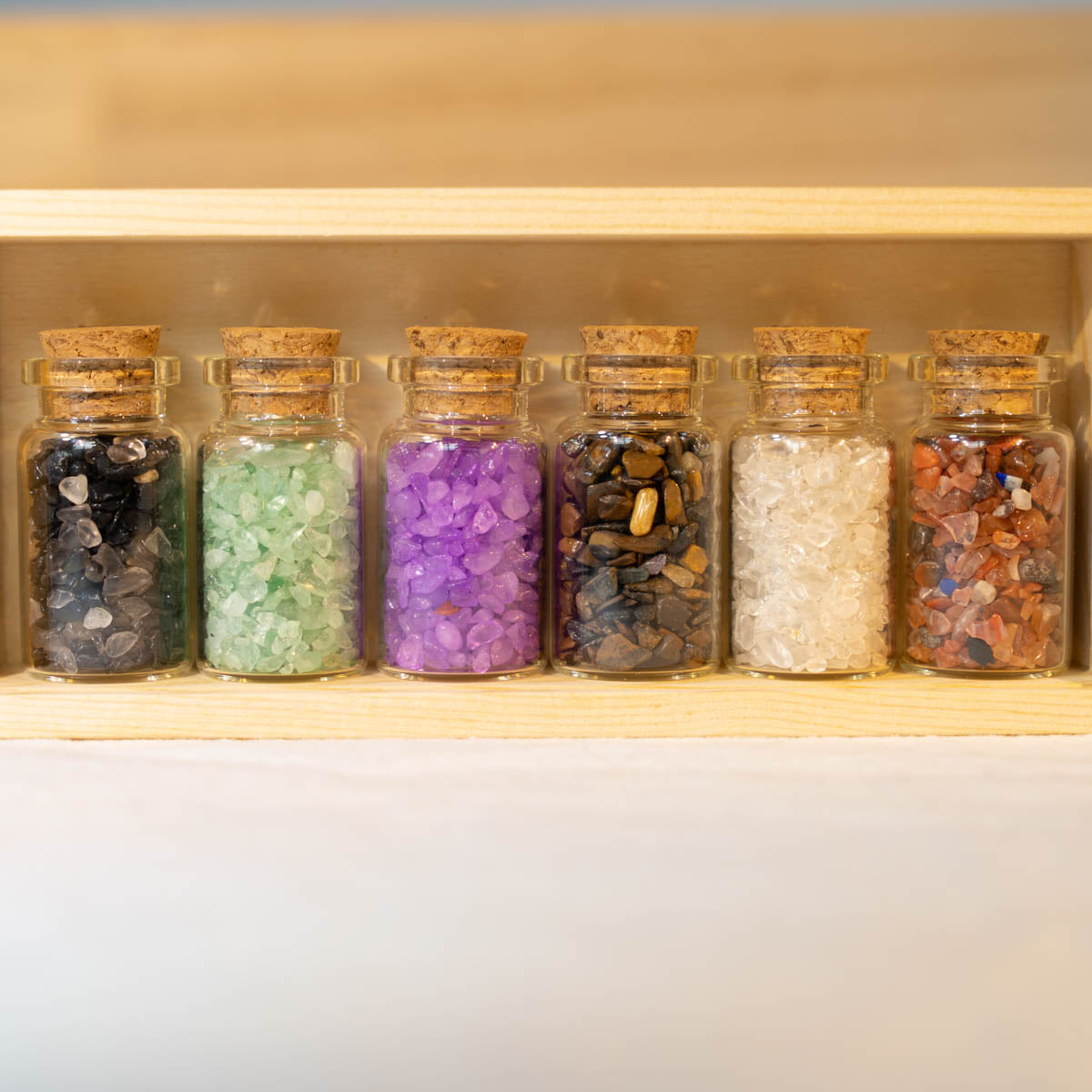 Caja de regalo de madera de seis botellas de chips a granel