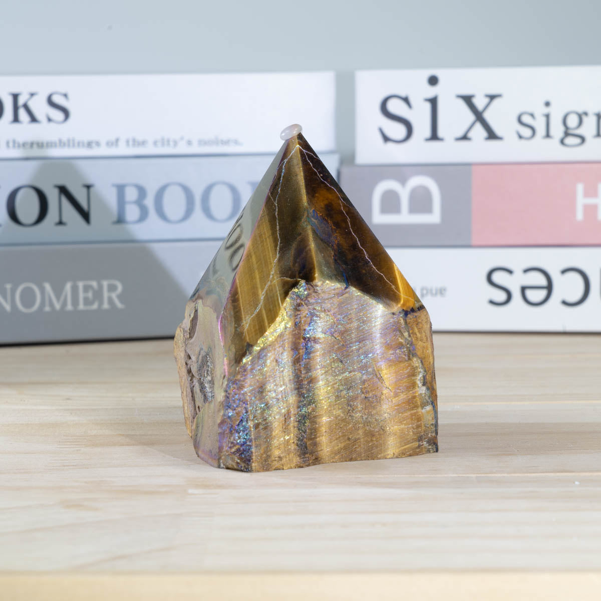 Piedra de ojo de tigre Aura, punta de piedra en bruto a granel