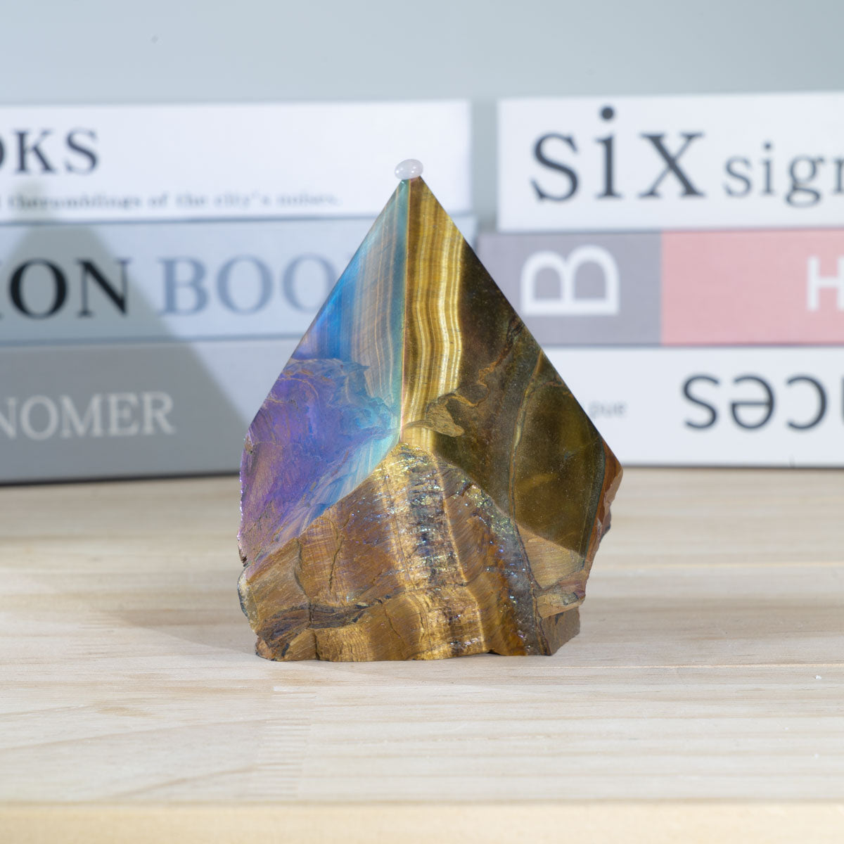 Piedra de ojo de tigre Aura, punta de piedra en bruto a granel