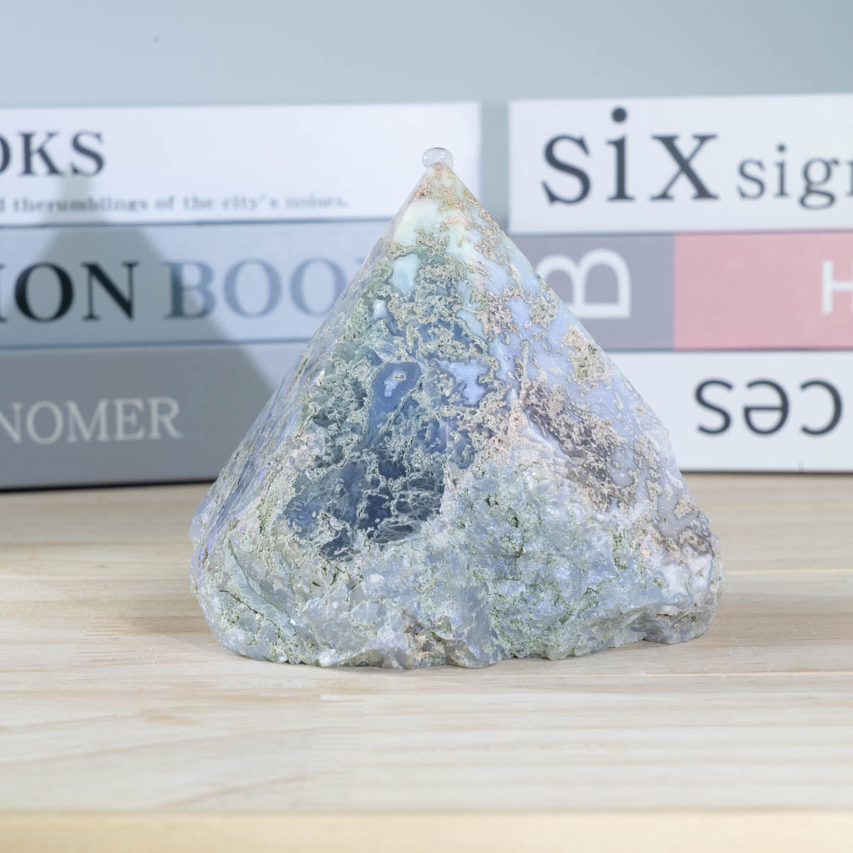 Aura Moss Achat Rohsteinspitze in loser Schüttung