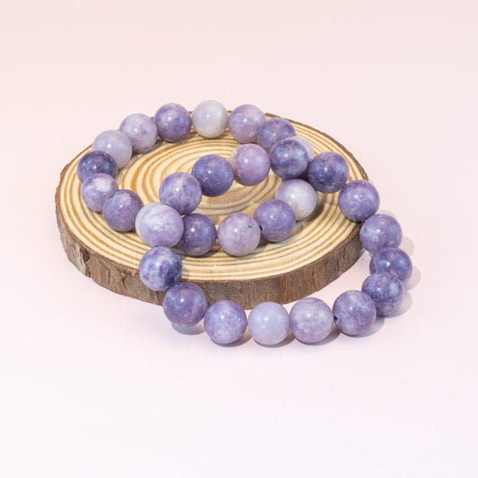 Pulsera de lepidolita natural de 12 mm al por mayor