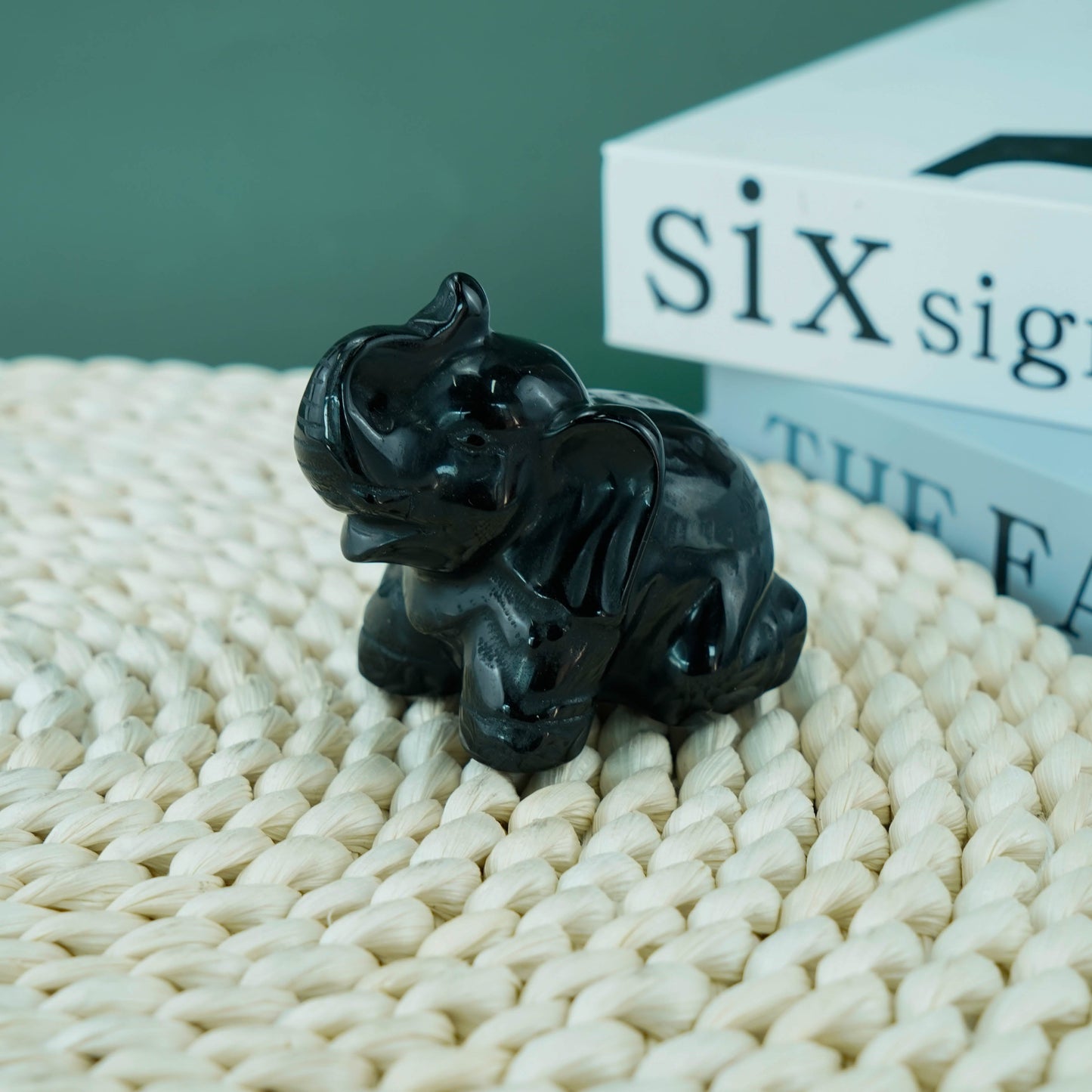 Elefante de obsidiana negra de 2,5 pulgadas a granel