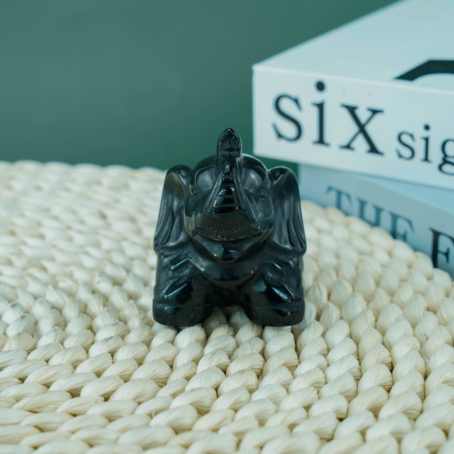 Elefante de obsidiana negra de 2,5 pulgadas a granel