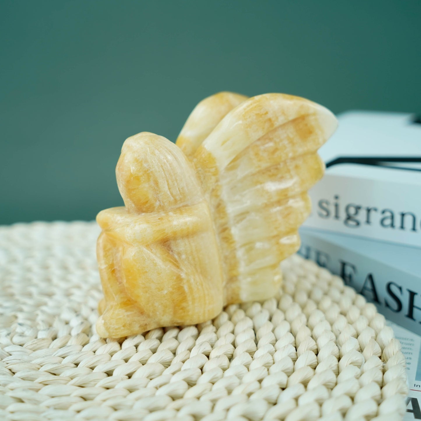 3,5 Zoll gelbe Calcit-Blumenfee