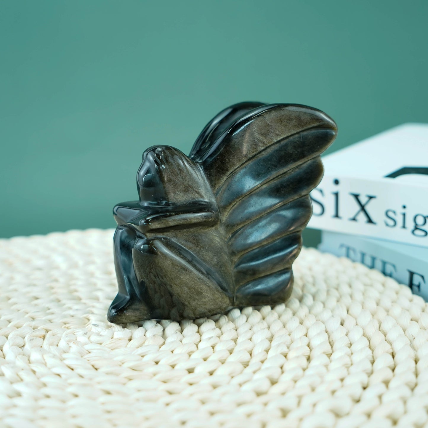 3,5 Zoll goldene Obsidian-Blumenfee