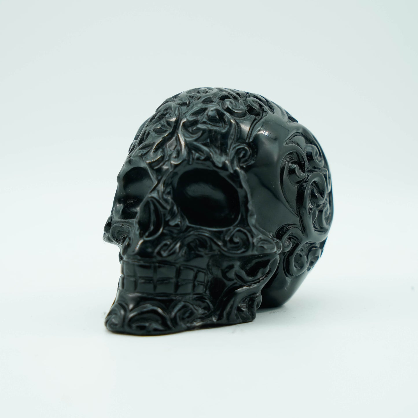 Cabeza de obsidiana negra tallada a mano【Hjl0010A1】