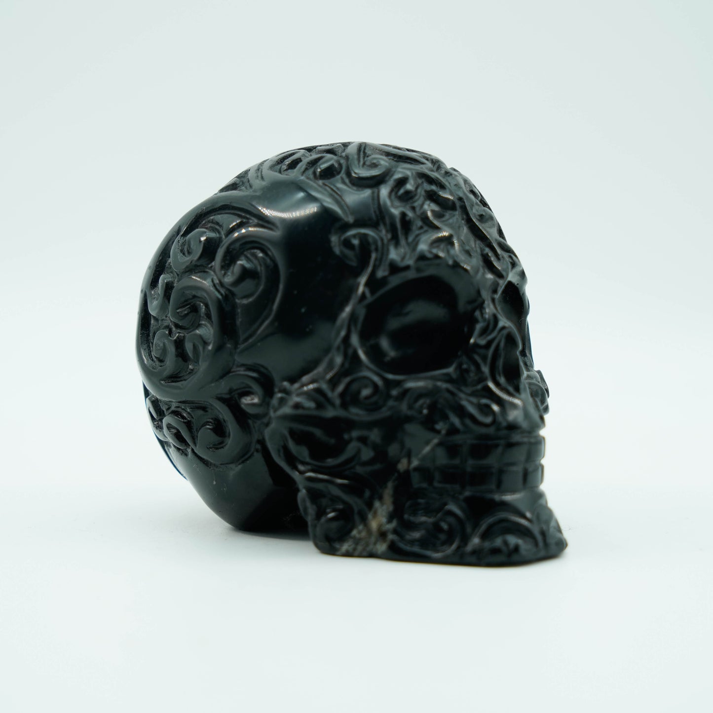 Cabeza de obsidiana negra tallada a mano【Hjl0010A1】