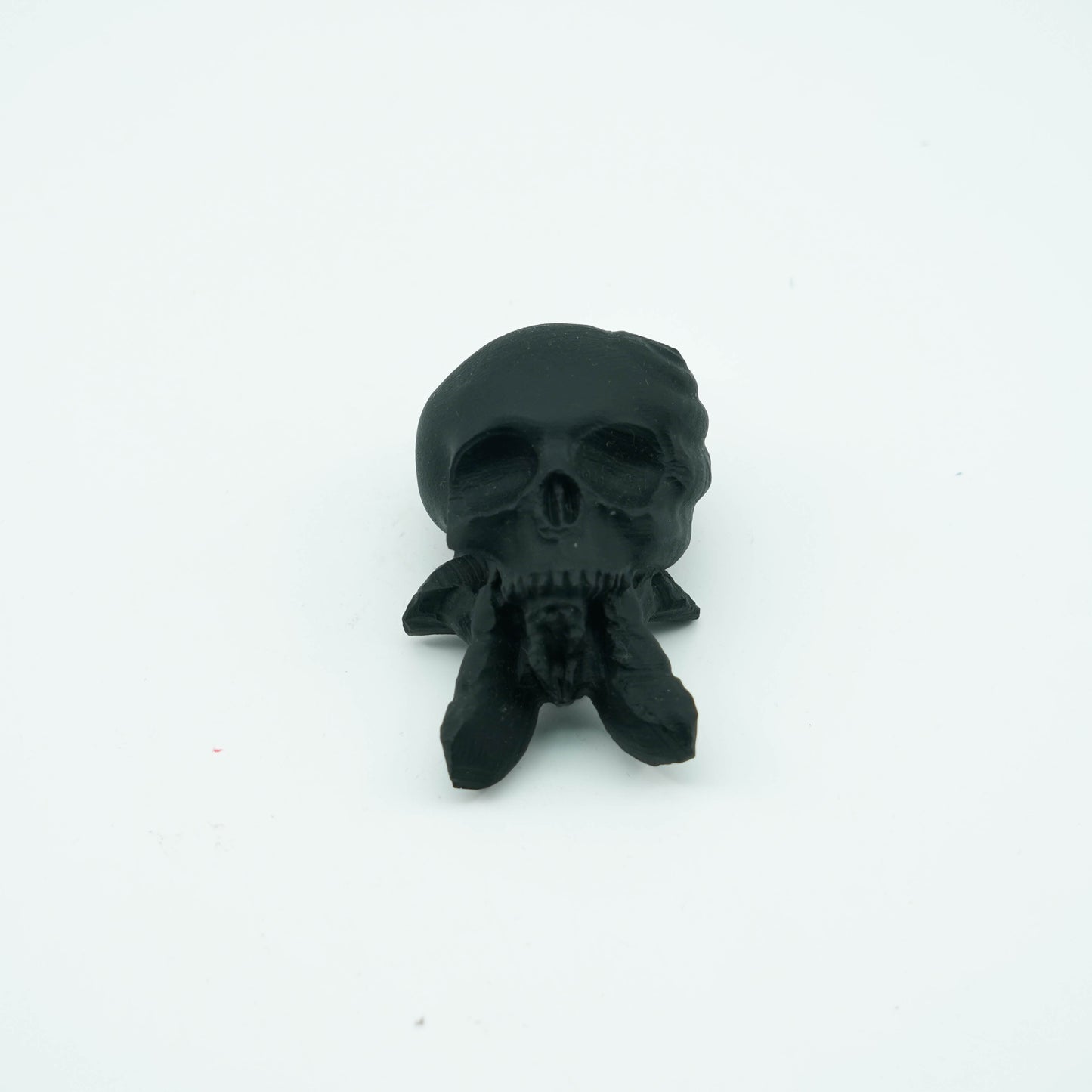 calavera con cabeza de pulpo de obsidiana negra【Hjl0010A8】