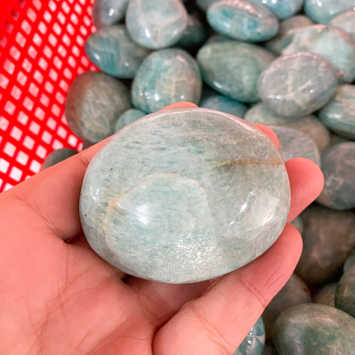 Piedra de palma de corazón de amazonita a granel