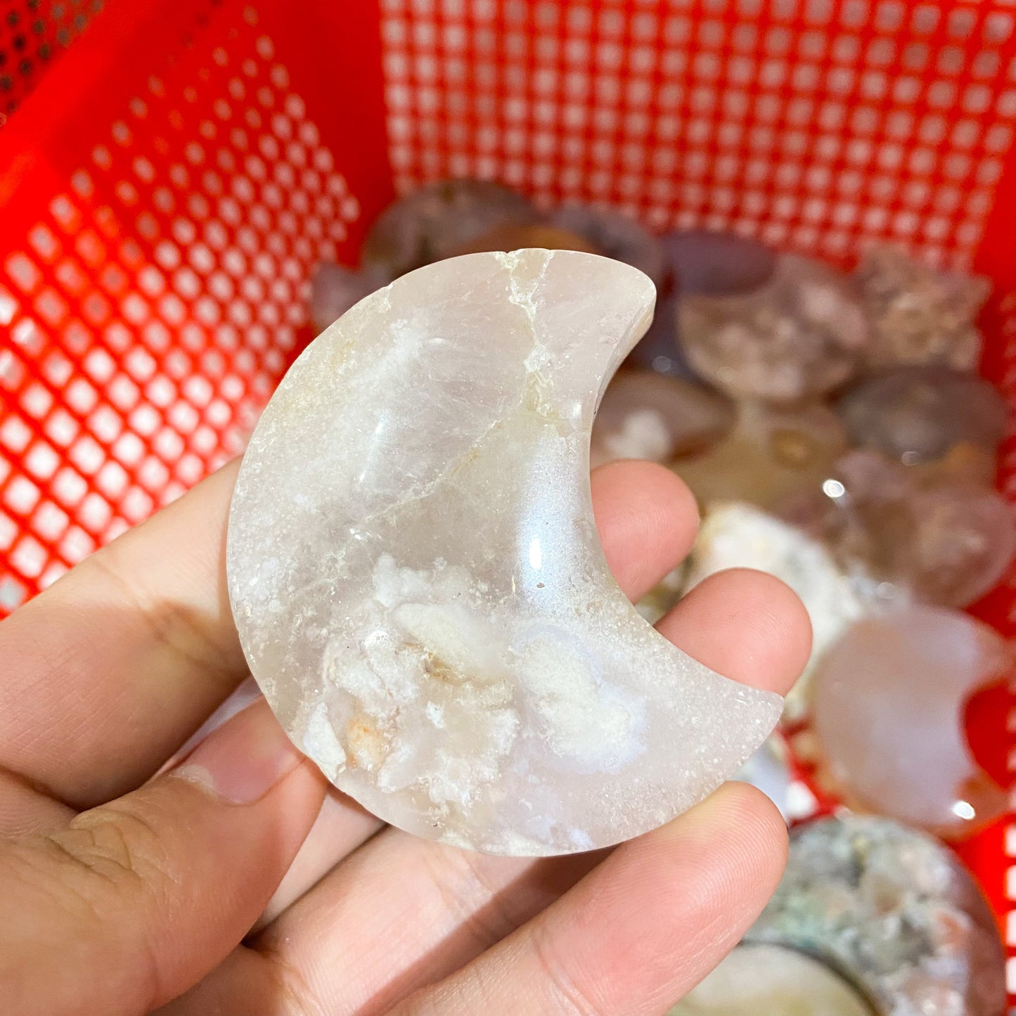 Blumenachat-Palmenstein in loser Schüttung