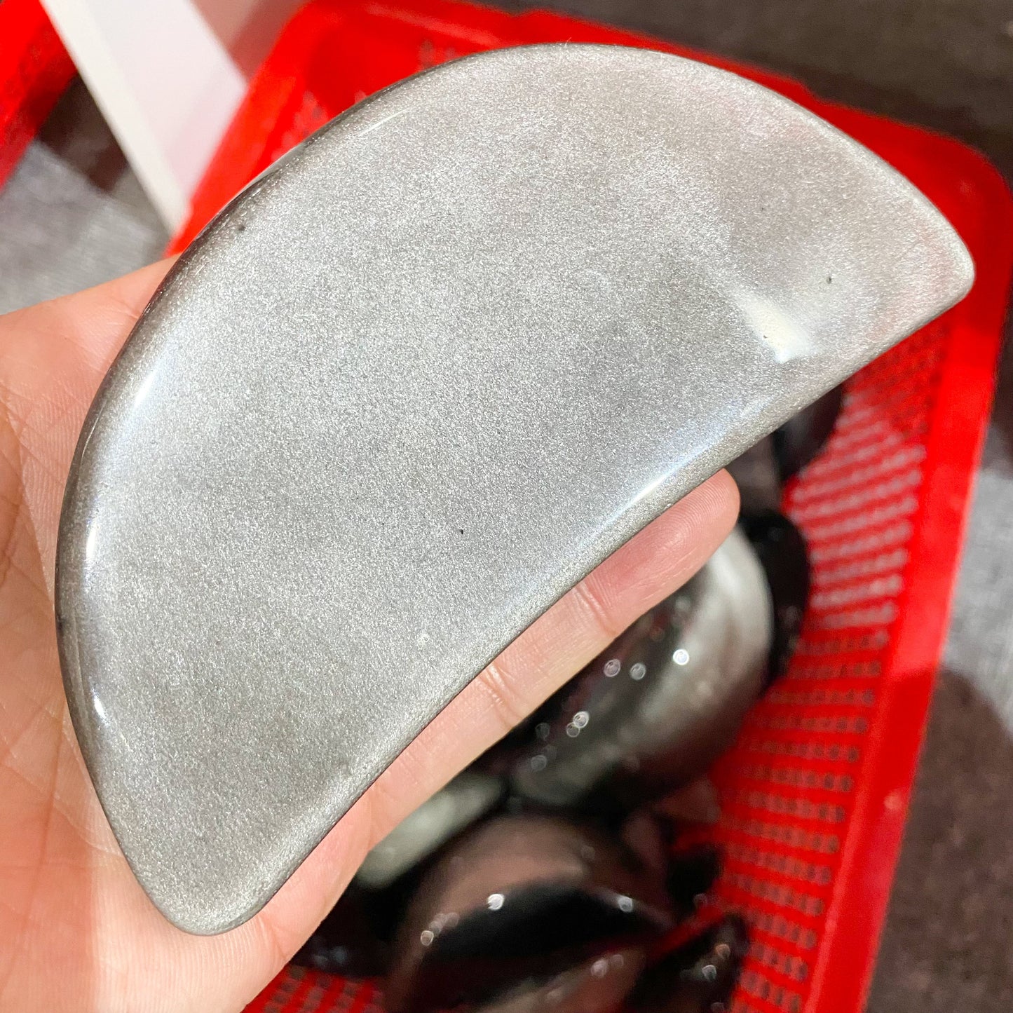 Piedra de palma de obsidiana plateada a granel