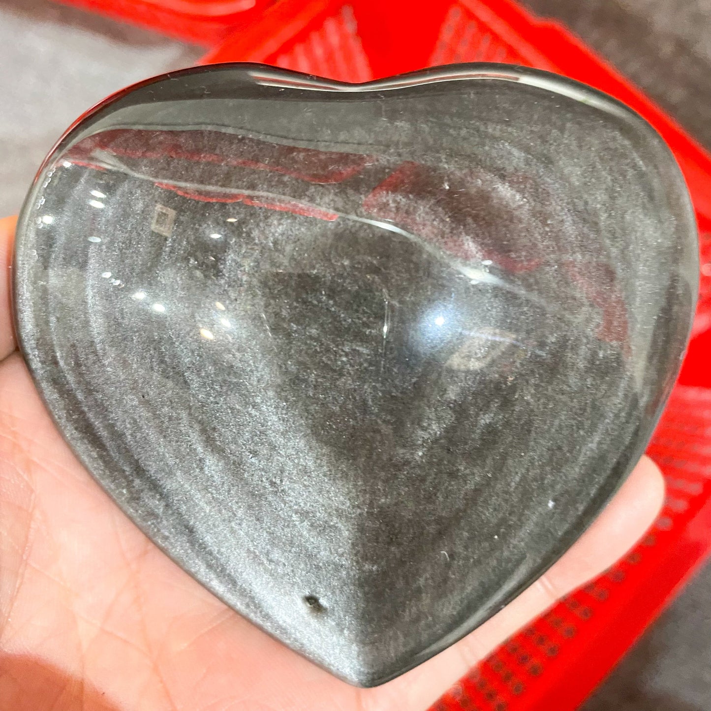 Piedra de palma de obsidiana plateada a granel