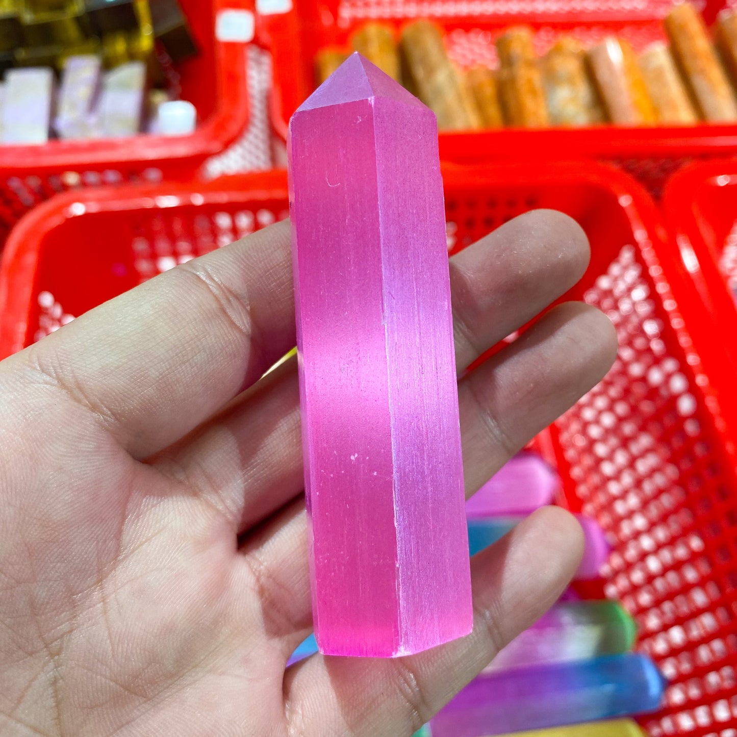 Punto de selenita de aura a granel