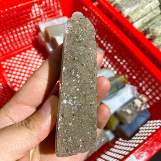 Fluorit-Chalkopyrit-Symbiosepunkt in loser Schüttung