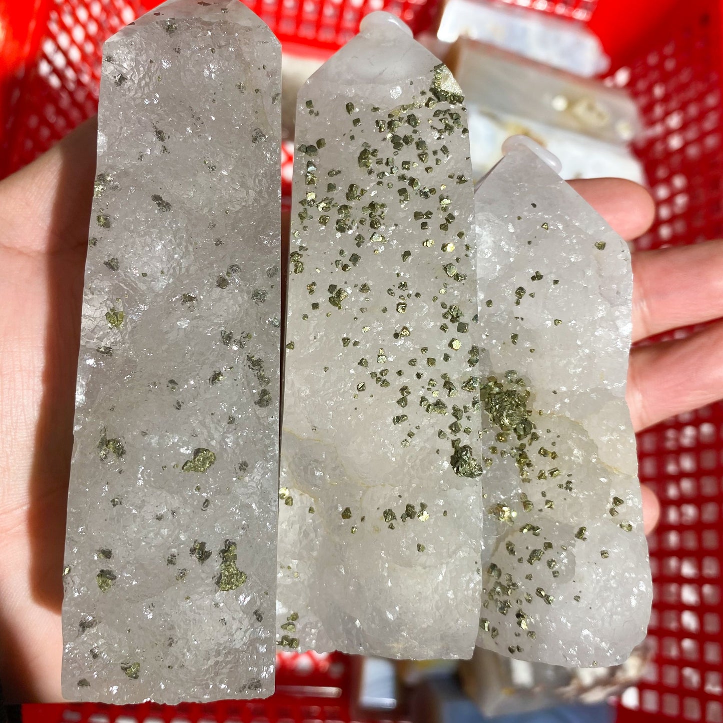 Fluorit-Chalkopyrit-Symbiosepunkt in loser Schüttung