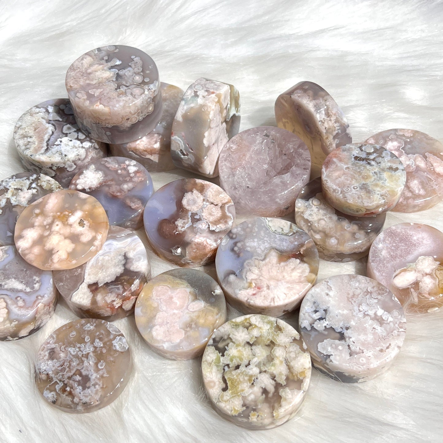 Blumenachat-Rundscheiben zum Verkauf